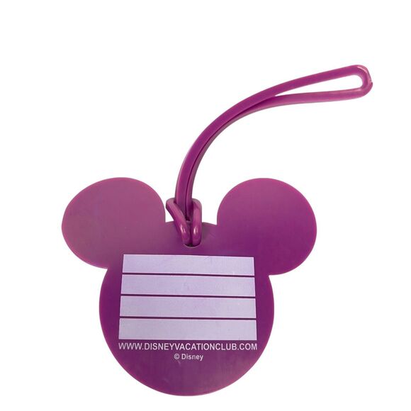 Disney Mickey Mouse Ears Purple Luggage Tag DVC Disney Vacation Club - Picture 2 of 4